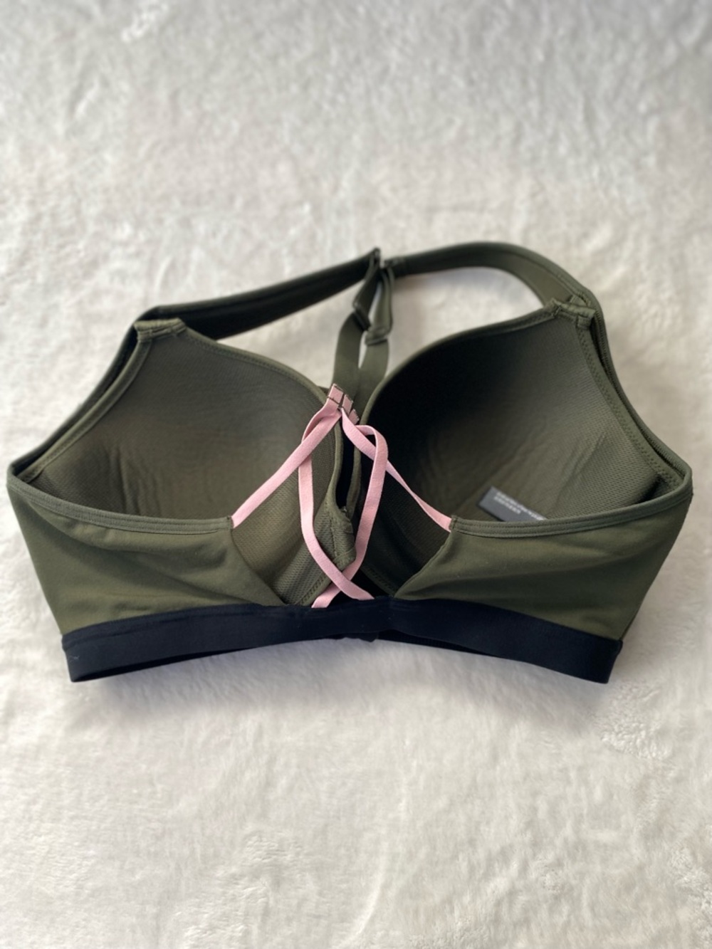 Victoria Sport Knockout Front-Zip High Impact Sports Bra Olive Green 34DD - Picture 3 of 9